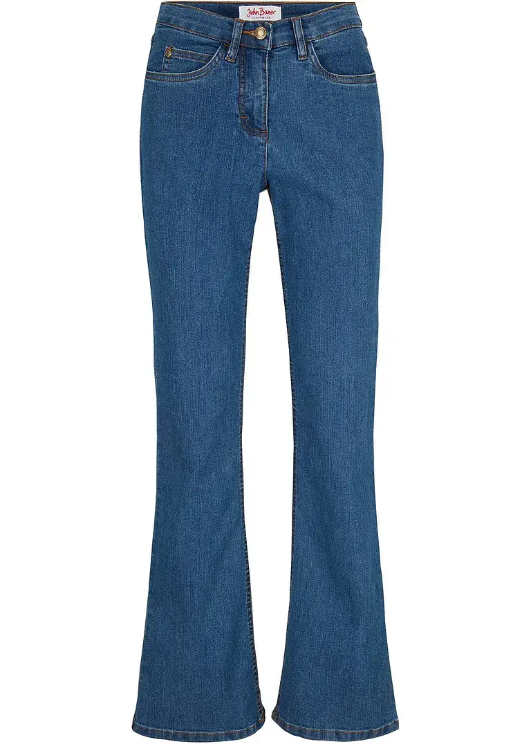 bonprix Bootcut Jeans Mid Waist, Stretch Online Shopping
