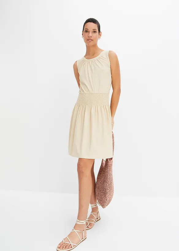 BODYFLIRT Jerseycrepe-Kleid mit Smockeinsatz Bis zu 60% Rabatt