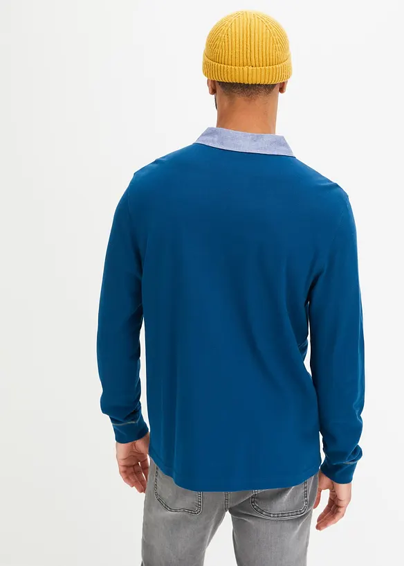 John Baner JEANSWEAR Piquè-Poloshirt aus Bio-Baumwolle, Langarm Clearance-Verkauf