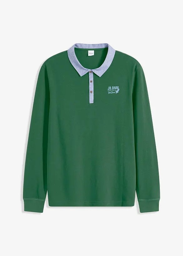 John Baner JEANSWEAR Piquè-Poloshirt aus Bio-Baumwolle, Langarm Kostenloser Versand international