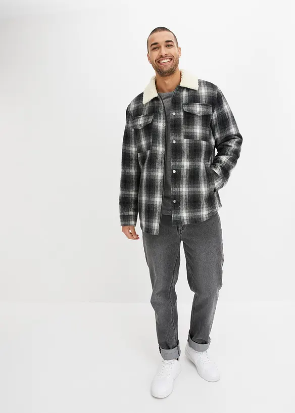 John Baner JEANSWEAR Hemdjacke mit Teddykragen Begrenzt auf 3 Tage