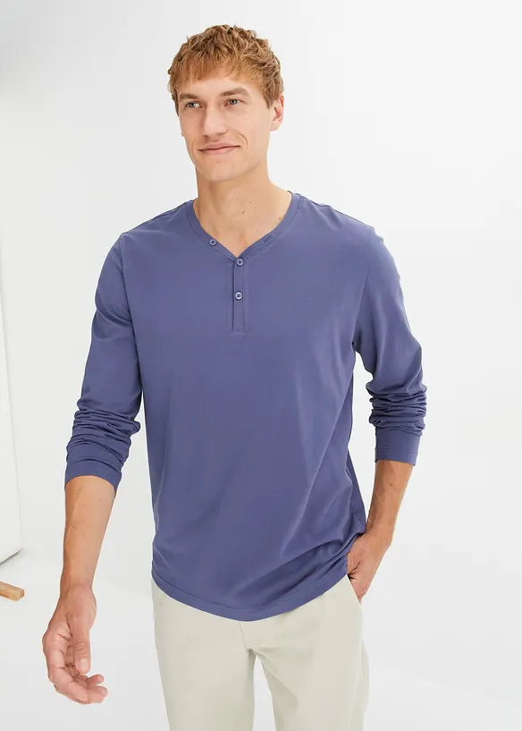 bpc bonprix collection Essential Henleyshirt, Langarm mit Bio-Baumwolle Heißer Verkauf