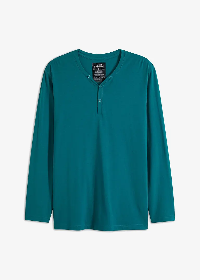 bpc bonprix collection Essential Henleyshirt, Langarm mit Bio-Baumwolle Top Angebot