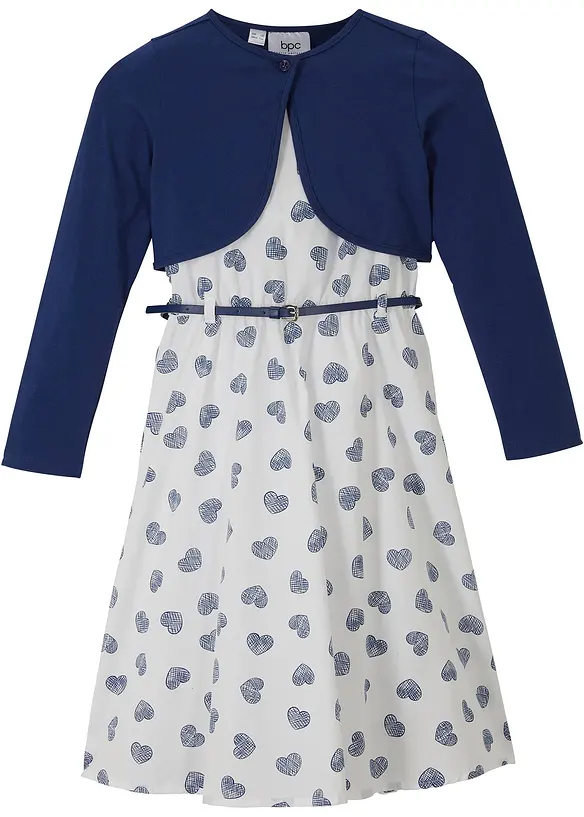 bonprix Mädchen Kleid + Bolero + Gürtel (3-tlg.Set) Nur für heute