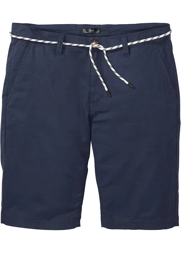 bonprix Chino-Bermuda mit Leinen und Bindeband, Regular Fit Flash Sale