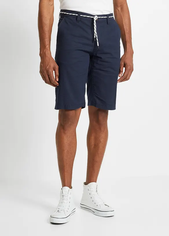 bonprix Chino-Bermuda mit Leinen und Bindeband, Regular Fit Flash Sale