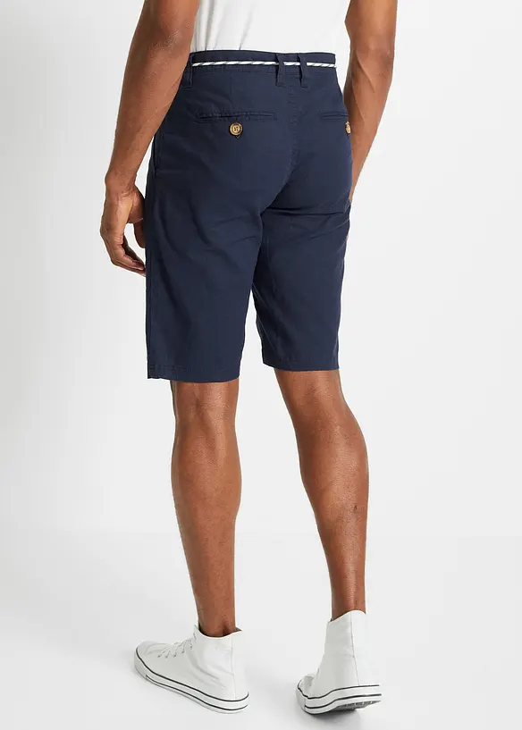 bonprix Chino-Bermuda mit Leinen und Bindeband, Regular Fit Flash Sale