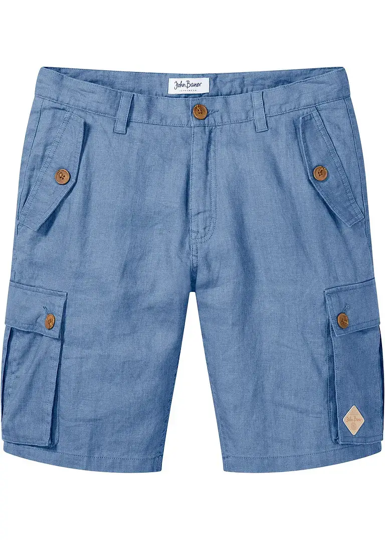 John Baner JEANSWEAR Cargo-Bermuda aus Leinen, Loose Fit Kauf eins, bekomm eins gratis
