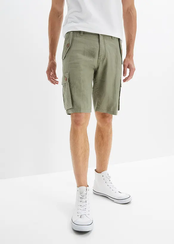 John Baner JEANSWEAR Cargo-Bermuda aus Leinen, Loose Fit Kauf eins, bekomm eins gratis