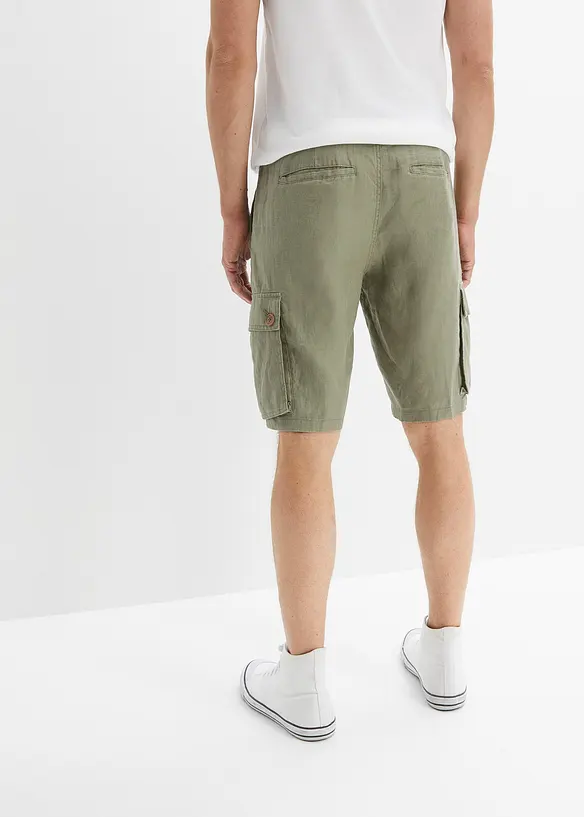 John Baner JEANSWEAR Cargo-Bermuda aus Leinen, Loose Fit Kauf eins, bekomm eins gratis