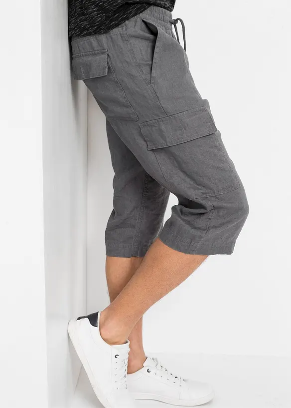 bonprix Schlupf-Cargo-Bermuda mit Leinen, Regular Fit Wochenangebot