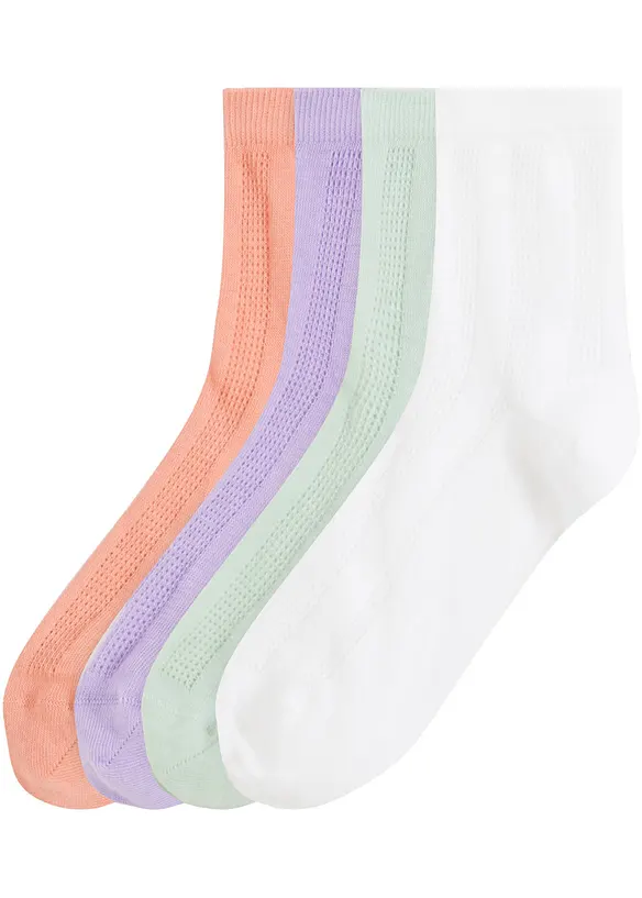 bpc bonprix collection Pointelle Halbsocken​ mit Bio-Baumwolle (4er Pack)