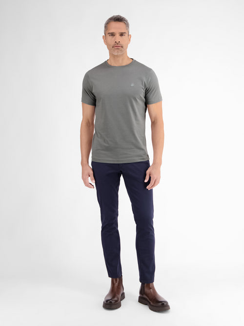 ﻿Lerros Basic T-Shirt mit Logostitch, unifarben Räumungsverkauf