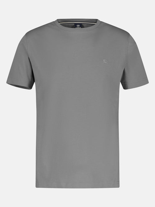 ﻿Lerros Basic T-Shirt mit Logostitch, unifarben Räumungsverkauf