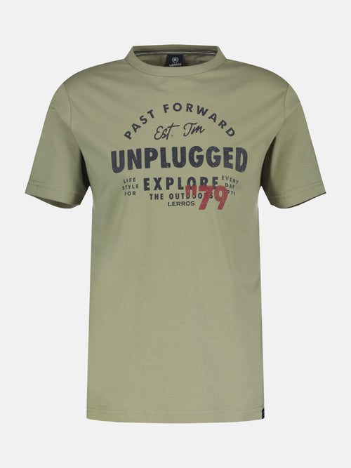 Lerros Unifarbenes T-Shirt mit Print Letzte 3 Tage