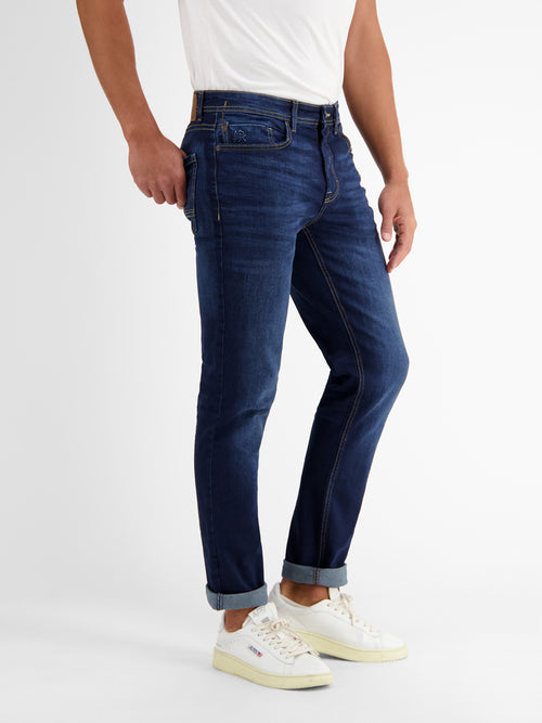 Lerros BAXTER 5-Pocket-Denim im Used-Look, RELAXED FIT, blue Letzter Tag