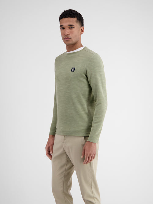 Lerros Herren Langarmshirt in Strukturqualität zollfrei
