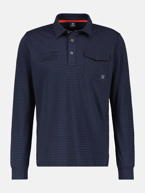 Lerros Longsleeve-Polo. gestreift Letzter Tag