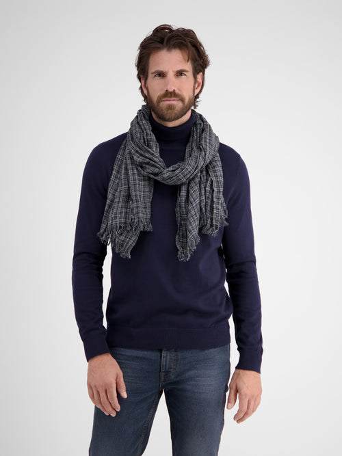 Lerros Schal mit kleinem Karomuster in Knitteroptik Discount Store für neue Produkte