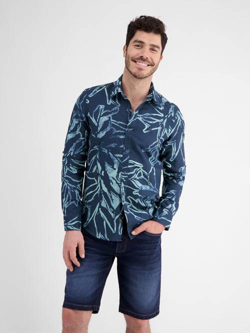 Lerros Sommerlich, leichtes Langarmhemd mit floralem Print Begrenztes Angebot