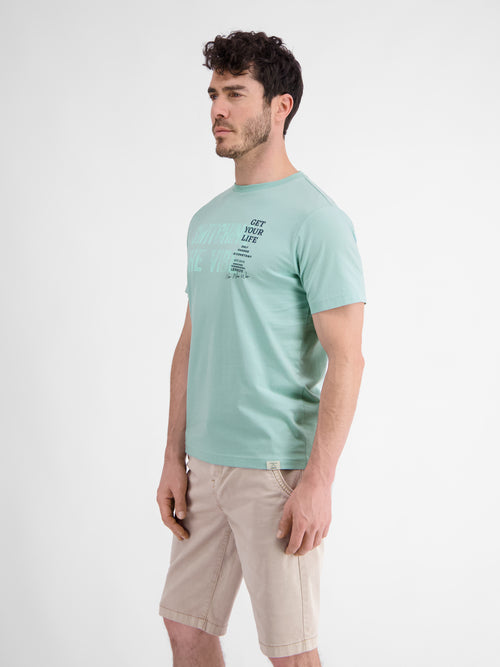 Lerros Unifarbenes T-Shirt für Herren mit Brustprint Cyber Monday