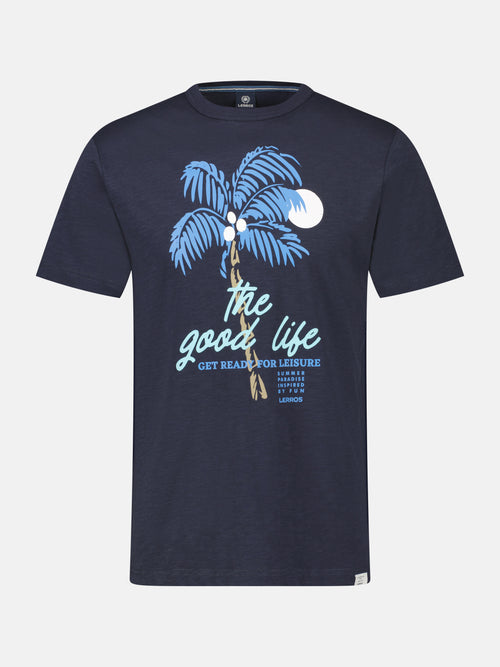 Lerros Rundhals T-Shirt für Herren mit Palmenprint Vatertagsangebot