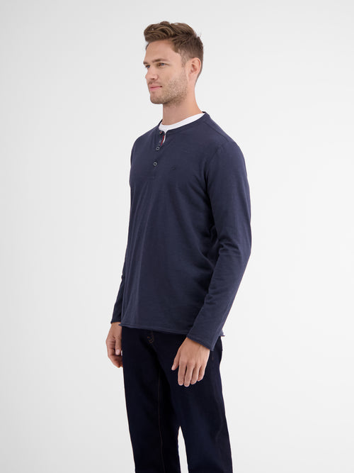 Lerros Slub-Jersey Serafino. Longsleeve Große Rabatte