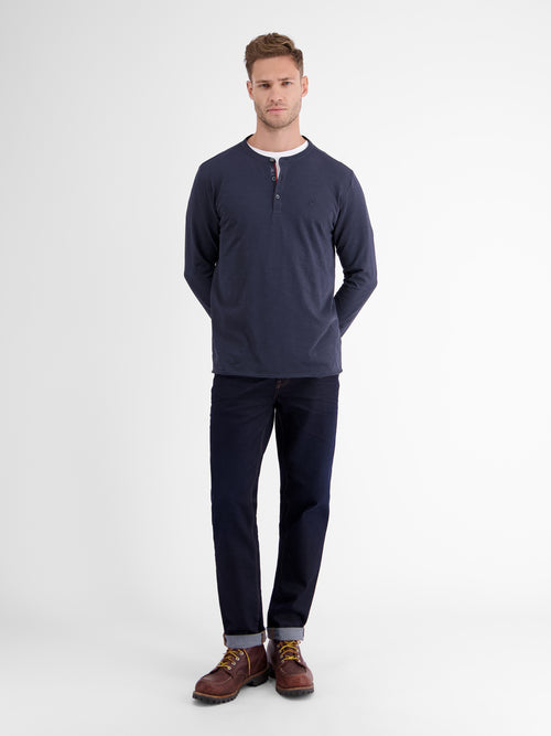 Lerros Slub-Jersey Serafino. Longsleeve Große Rabatte