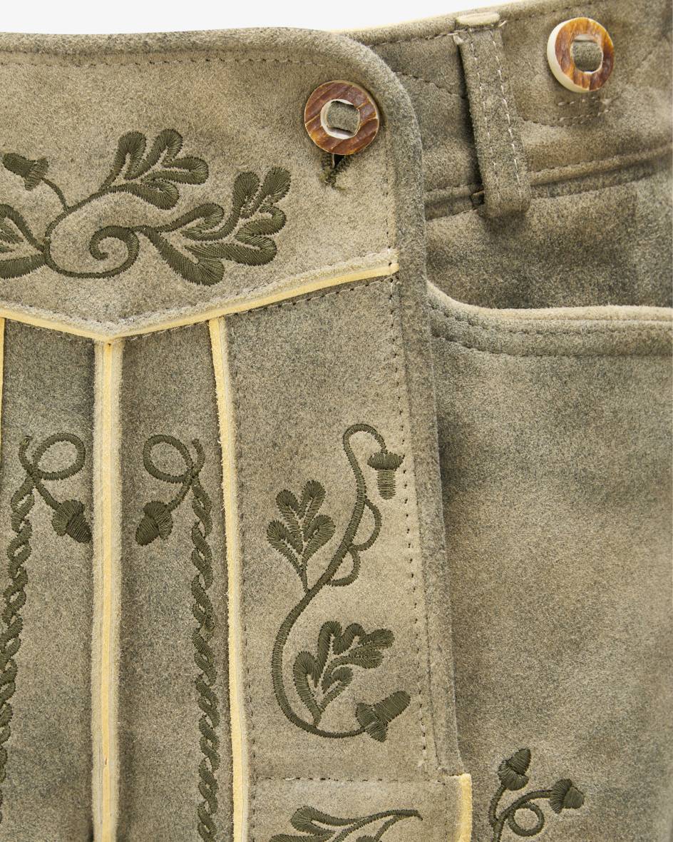 LODENFREY Wiesnlederhose kurz aus Ziegenleder Kauf eins, bekomm eins gratis