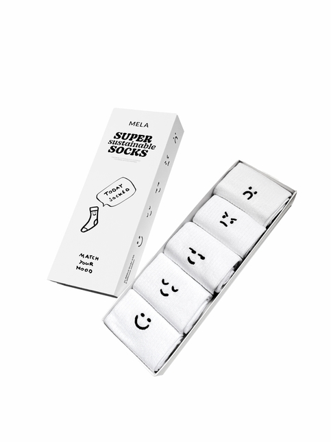 Melawear Unisex Gerippte Socken Stickerei 5er Pack Heißer Verkauf