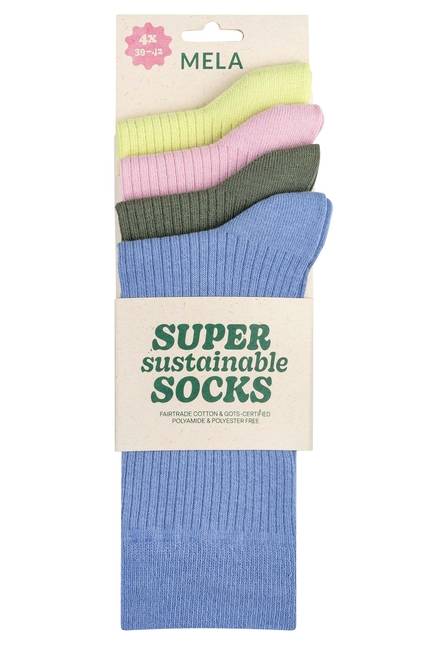 Melawear Gerippte Socken 4er Pack Sonderangebot der Fabrik