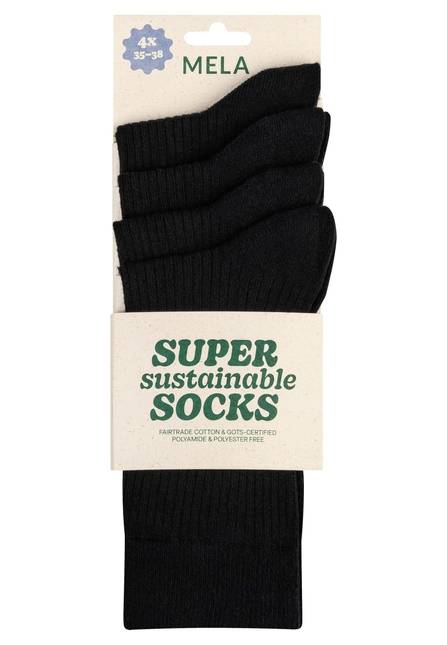 Melawear Gerippte Socken 4er Pack Bis zu 55% Rabatt