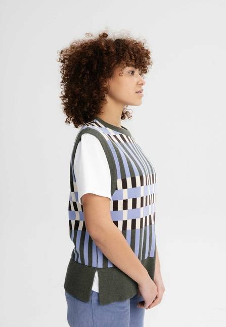 Melawear Damen Jacquard Strick Pullunder JAMUNA Im Verkauf