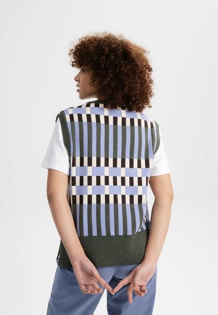 Melawear Damen Jacquard Strick Pullunder JAMUNA Im Verkauf