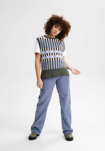 Melawear Damen Jacquard Strick Pullunder JAMUNA Im Verkauf