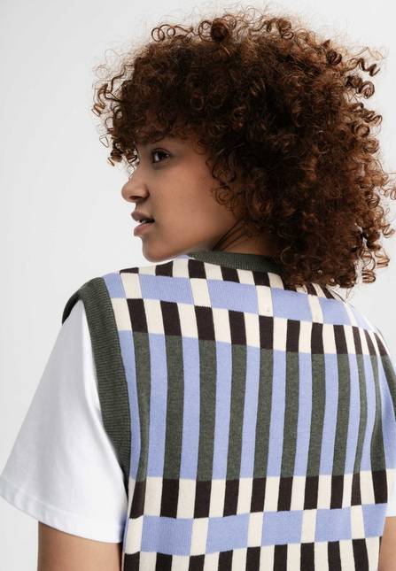 Melawear Damen Jacquard Strick Pullunder JAMUNA Im Verkauf
