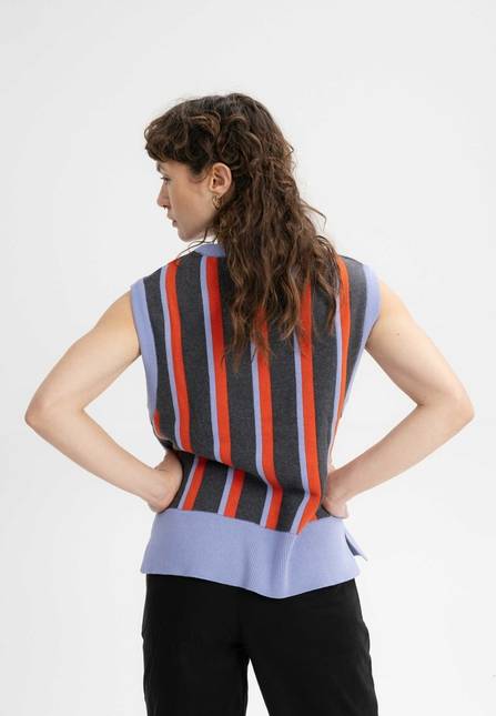 Melawear Damen Jacquard Strick Pullunder JAMUNA zollfrei