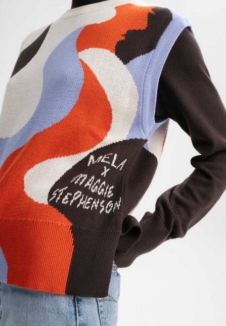 Melawear Jacquard Strick Pullunder Artist Edition Maggie Osterangebot