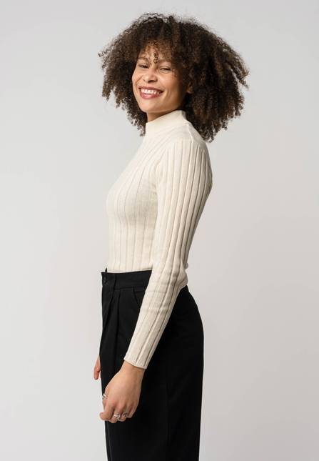 Melawear Damen Strickpullover mit Mockneck AMBA Super Sparpreis