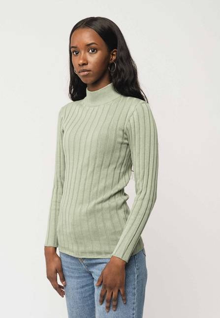 Melawear Damen Strickpullover mit Mockneck AMBA Kostenlose Rückgabe