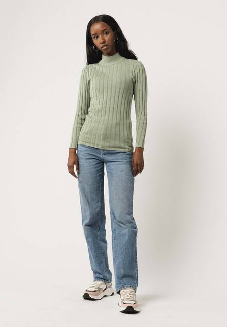 Melawear Damen Strickpullover mit Mockneck AMBA Kostenlose Rückgabe