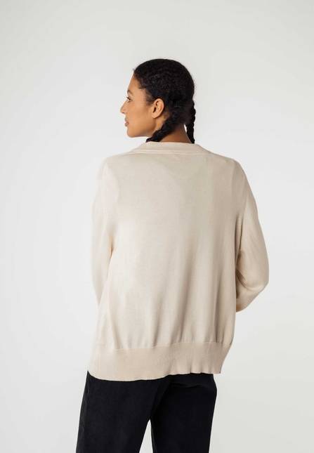 Melawear Damen Basic V-Neck Feinstrick Cardigan SURINA Letzte 3 Tage