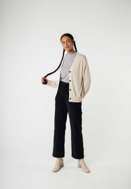 Melawear Damen Basic V-Neck Feinstrick Cardigan SURINA Letzte 3 Tage