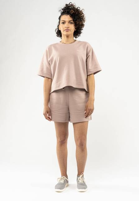 Melawear French Terry Cropped T-Shirt DEEPALI Im Verkauf