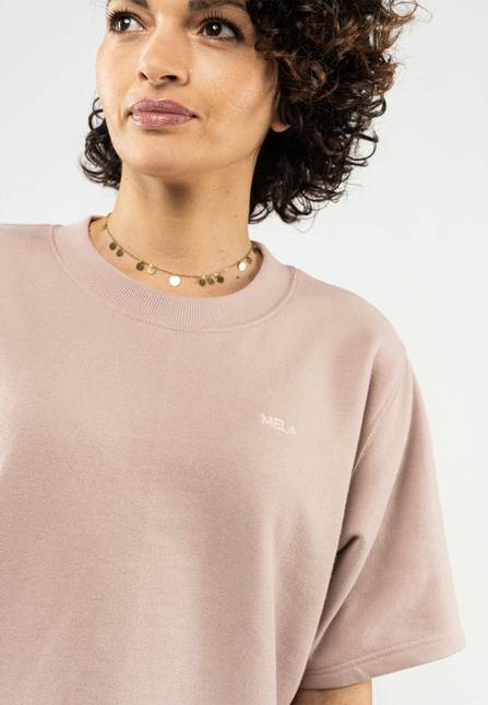 Melawear French Terry Cropped T-Shirt DEEPALI Im Verkauf