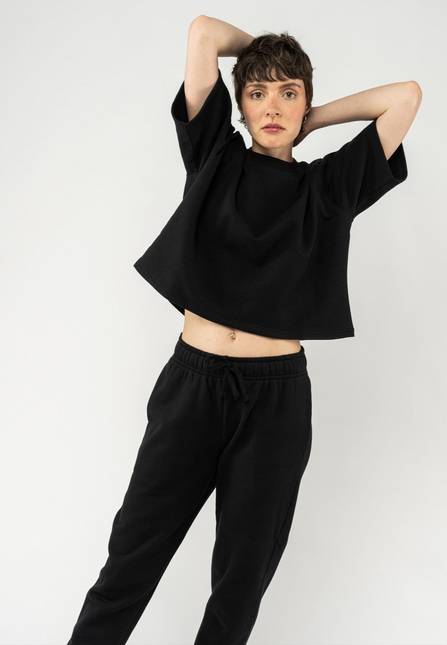 Melawear French Terry Cropped T-Shirt DEEPALI zollfrei