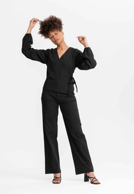 Melawear Damen Wickelbluse LILAM Schlussverkauf