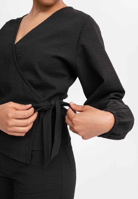 Melawear Damen Wickelbluse LILAM Schlussverkauf