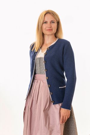 Pezzo D'oro Damenstrickjacke,Merinowolle,Trachtenstrickjacke,marine Riesige Ersparnisse