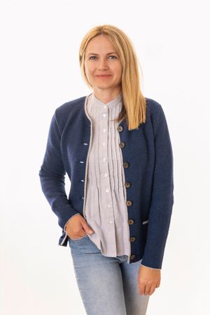 Pezzo D'oro Damenstrickjacke,Merinowolle,Trachtenstrickjacke,marine Riesige Ersparnisse